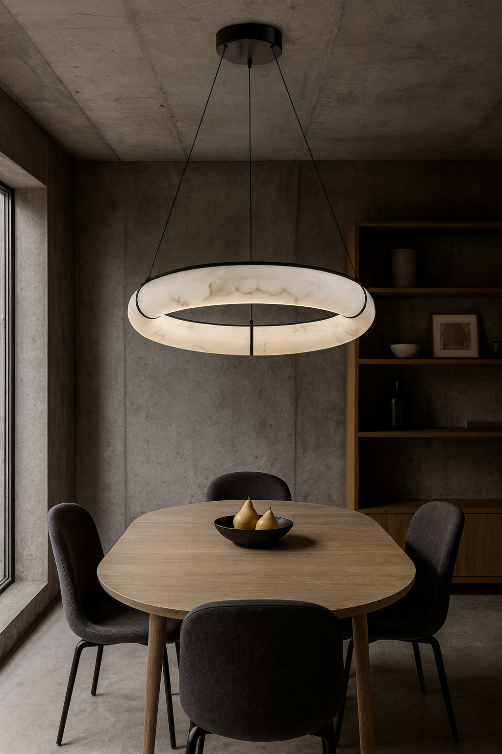 matte black/faux alabaster flush mount