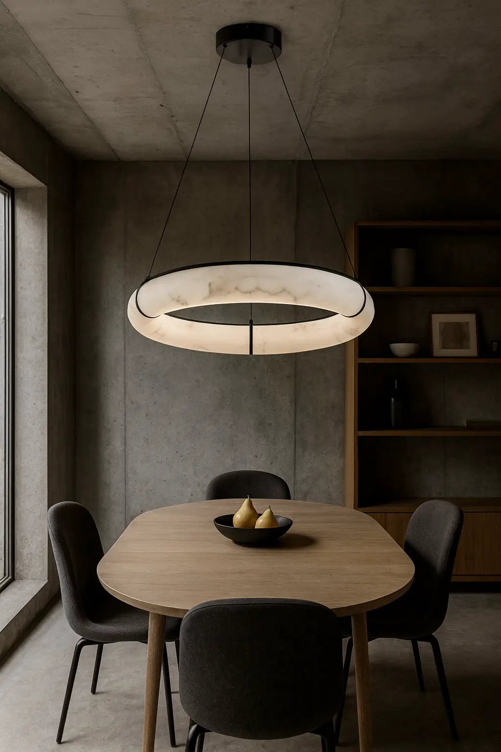 matte black/faux alabaster flush mount