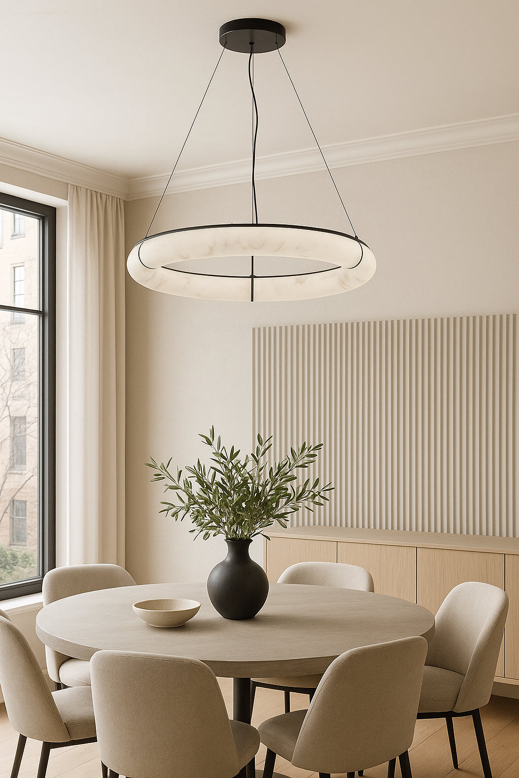 matte black/faux alabaster flush mount