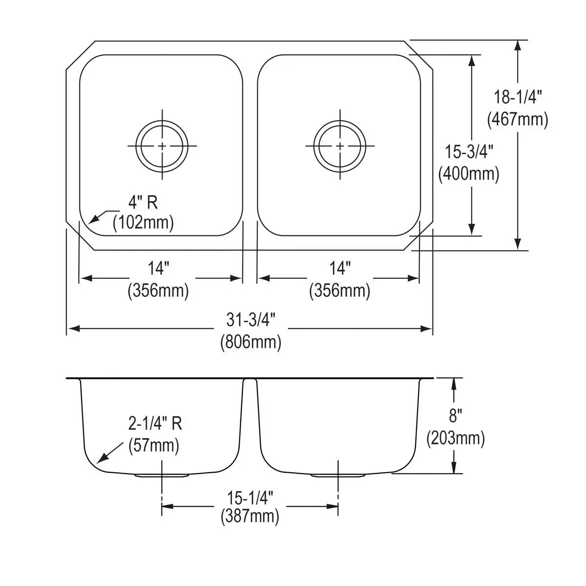 soft satin equal double bowl undermount sink