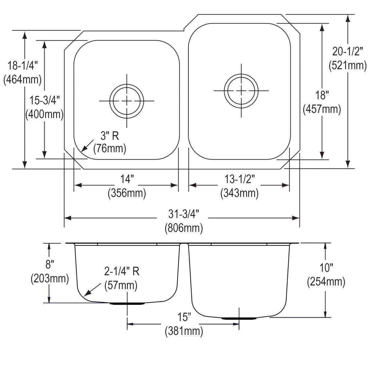 soft satin double bowl undermount sink