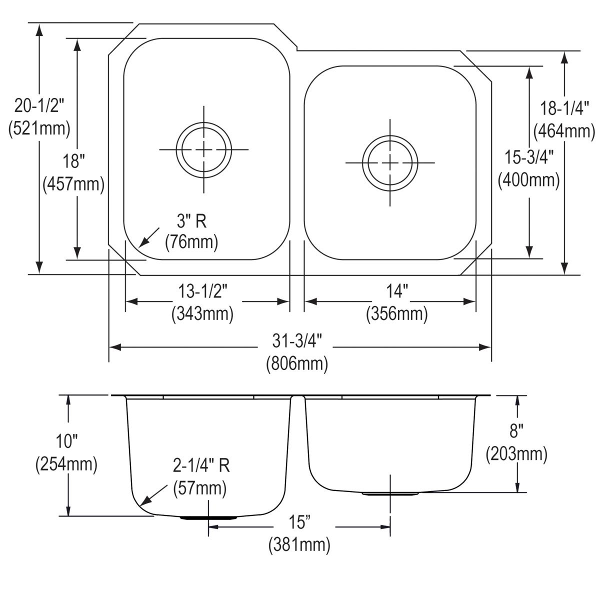 soft satin double bowl undermount sink