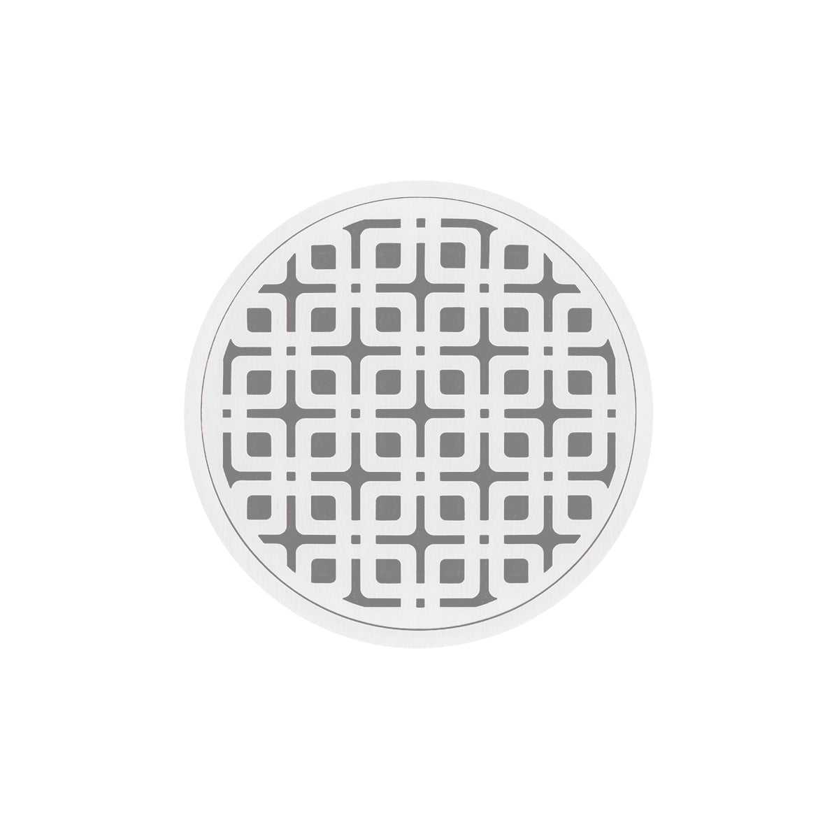 Infinity Drain 5" Round RKD 5 High Flow Complete Kit with Link Pattern Decorative Plate with ABS Drain Body, 3" Outlet