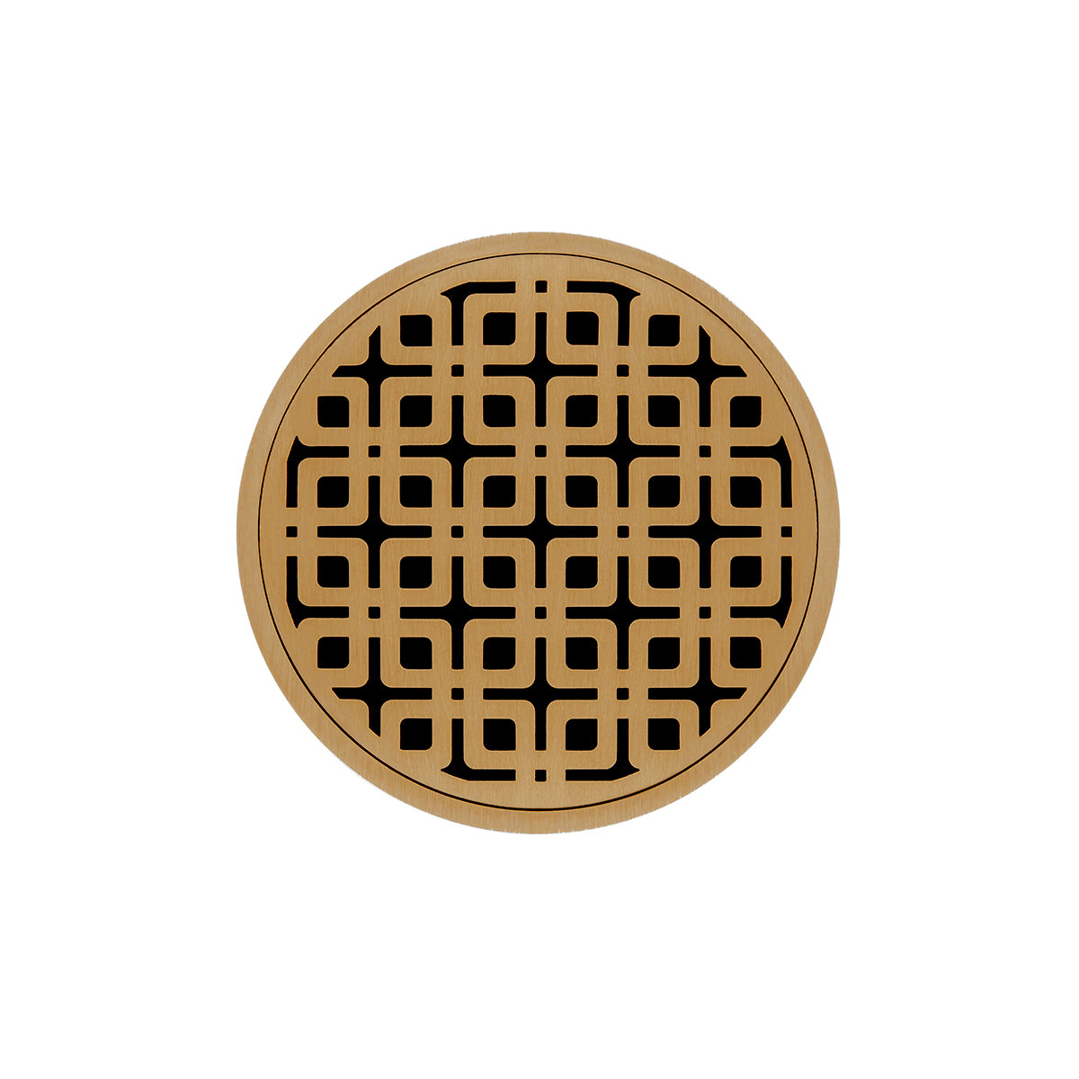 Infinity Drain 5" Round RKDB 5 Complete Kit with Link Pattern Decorative Plate with ABS Bonded Flange Drain Body, 2", 3" and 4" Outlet