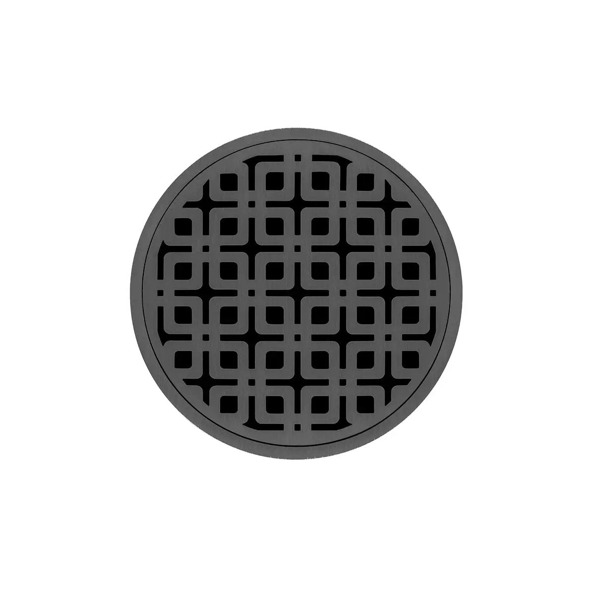 Infinity Drain 5" Round RKDB 5 Complete Kit with Link Pattern Decorative Plate with PVC Bonded Flange Drain Body, 2", 3" and 4" Outlet by Infinity Drain
