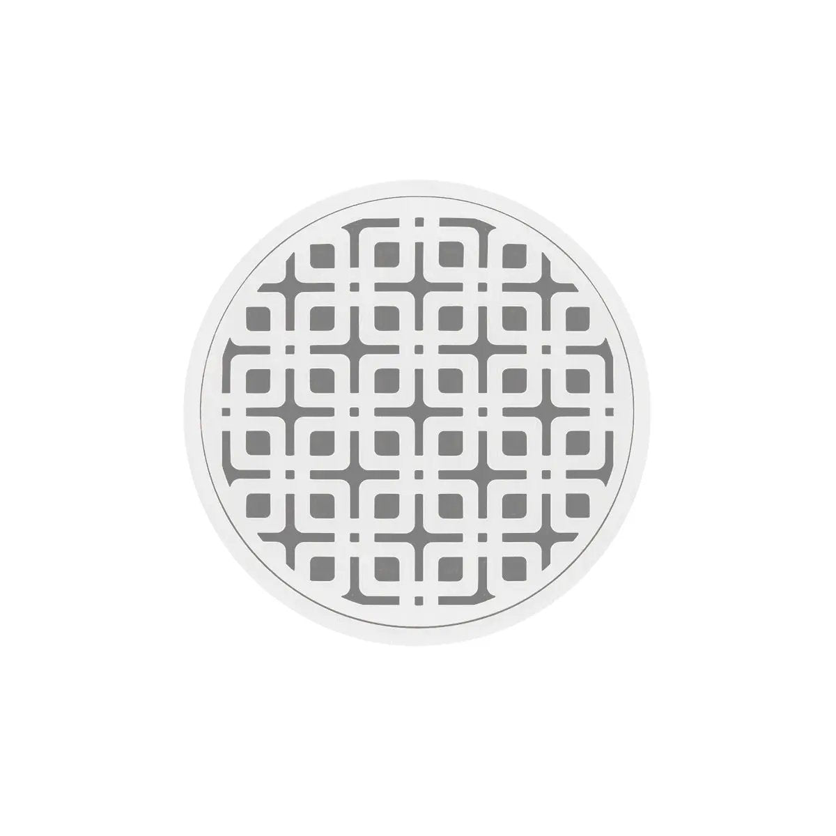 Infinity Drain 5" Round RKDB 5 Complete Kit with Link Pattern Decorative Plate with PVC Bonded Flange Drain Body, 2", 3" and 4" Outlet by Infinity Drain