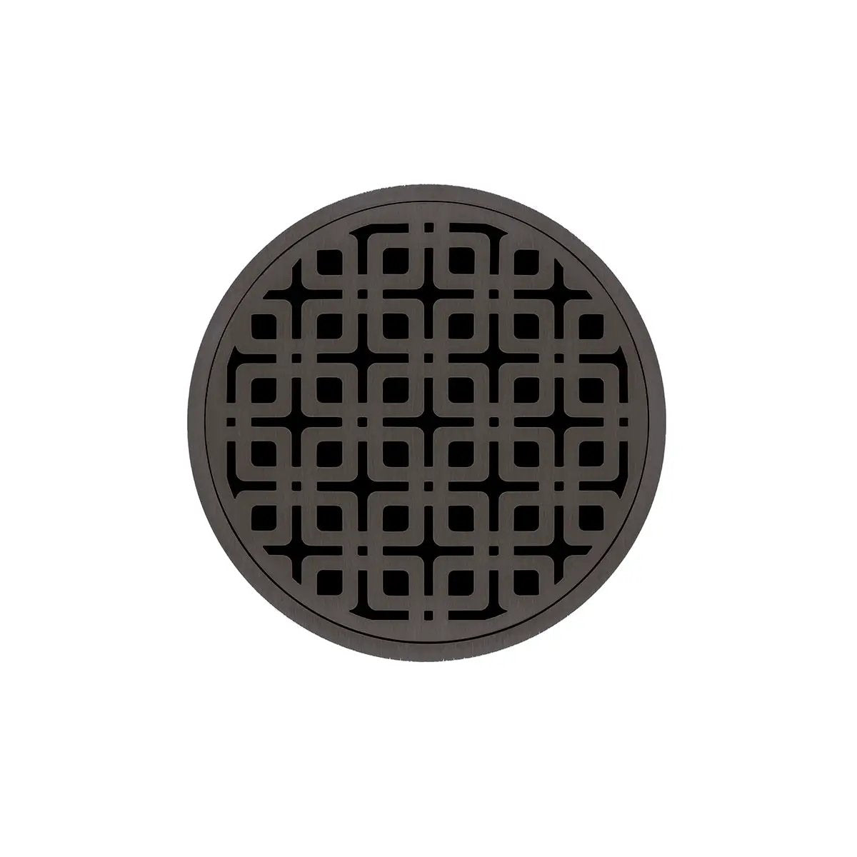 Infinity Drain 5" Round RKDB 5 Complete Kit with Link Pattern Decorative Plate with PVC Bonded Flange Drain Body, 2", 3" and 4" Outlet by Infinity Drain