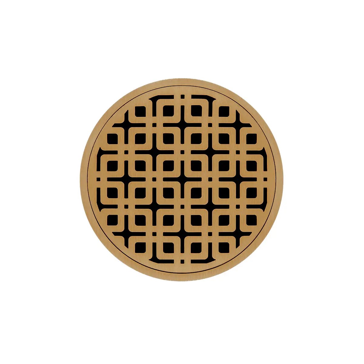 Infinity Drain 5" Round RKDB 5 Complete Kit with Link Pattern Decorative Plate with PVC Bonded Flange Drain Body, 2", 3" and 4" Outlet by Infinity Drain