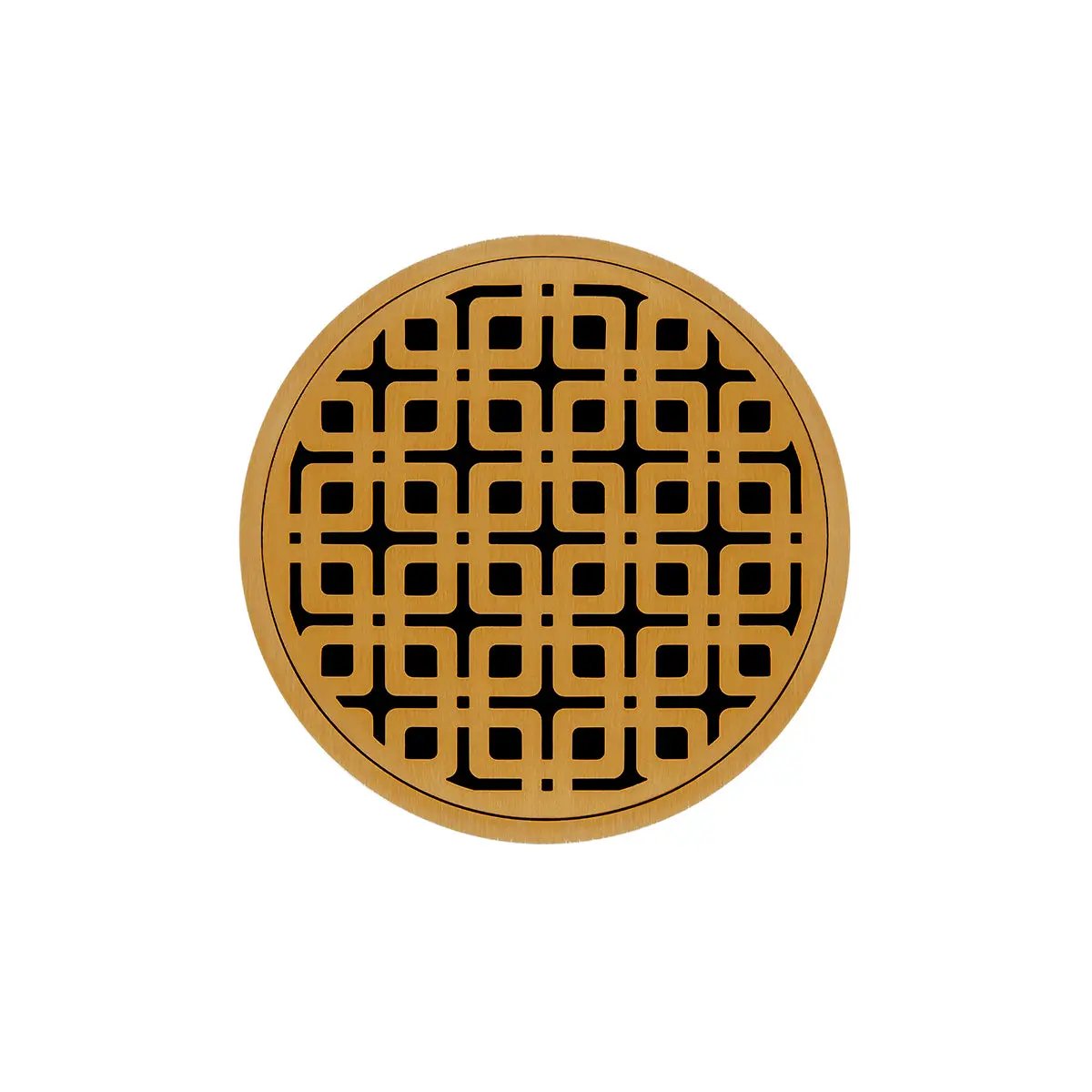 Infinity Drain 5" Round RKDB 5 Complete Kit with Link Pattern Decorative Plate with PVC Bonded Flange Drain Body, 2", 3" and 4" Outlet by Infinity Drain