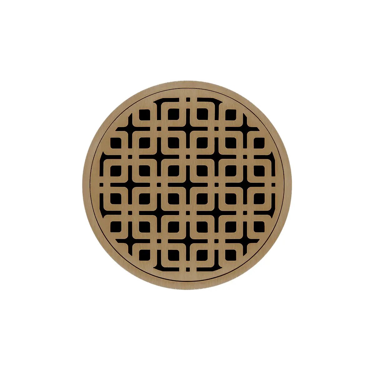 Infinity Drain 5" Round RKDB 5 Complete Kit with Link Pattern Decorative Plate with PVC Bonded Flange Drain Body, 2", 3" and 4" Outlet by Infinity Drain