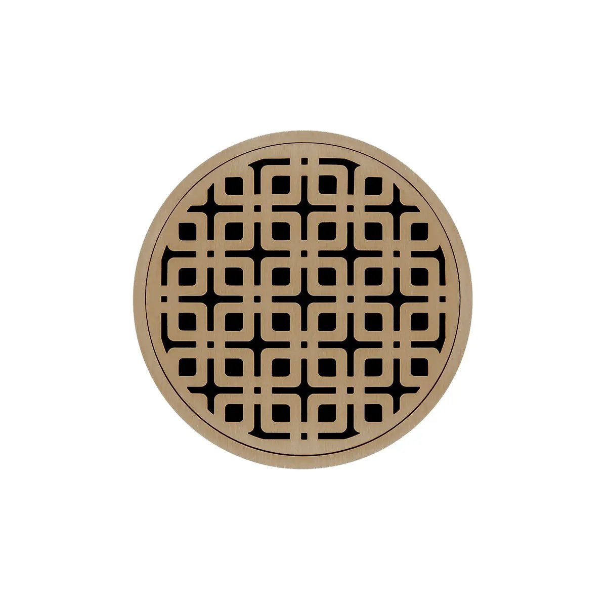 Infinity Drain 5" Round RKDB 5 Complete Kit with Link Pattern Decorative Plate with PVC Bonded Flange Drain Body, 2", 3" and 4" Outlet by Infinity Drain