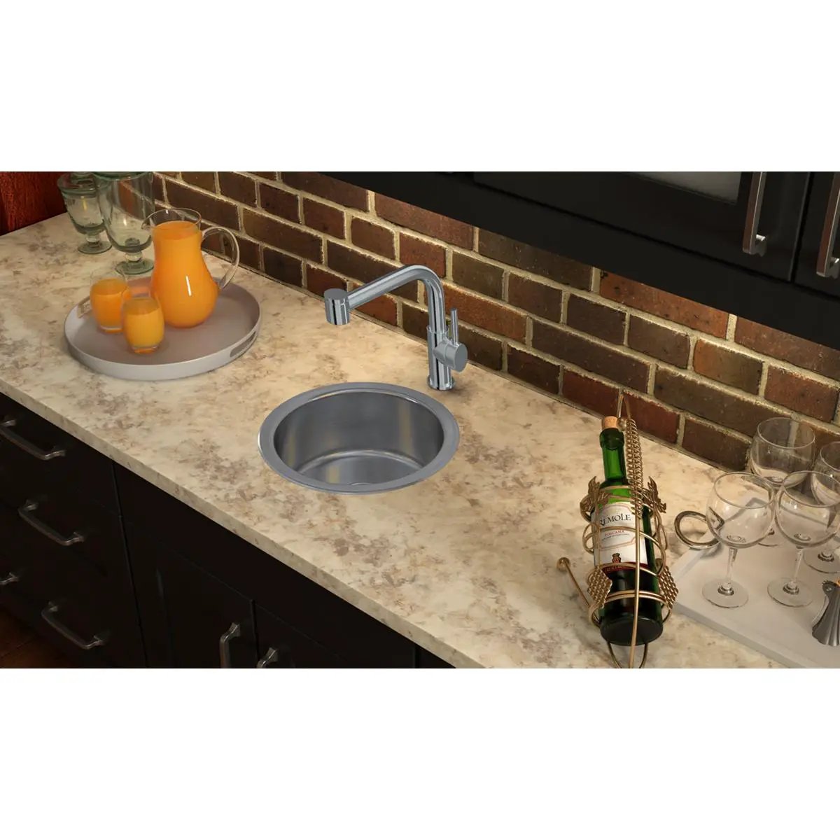 lustrous satin single bowl drop-in bar