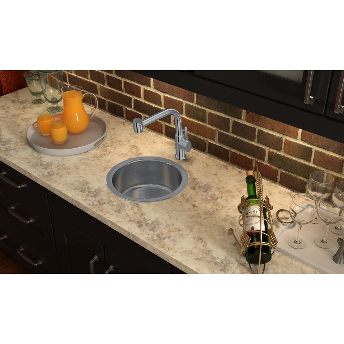 lustrous satin single bowl drop-in bar