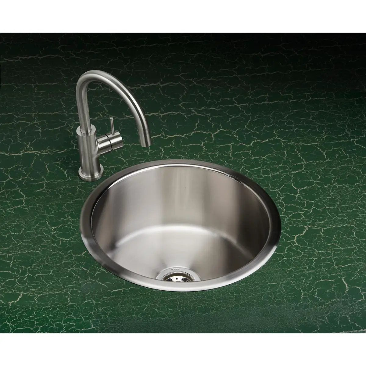 lustrous satin single bowl drop-in bar