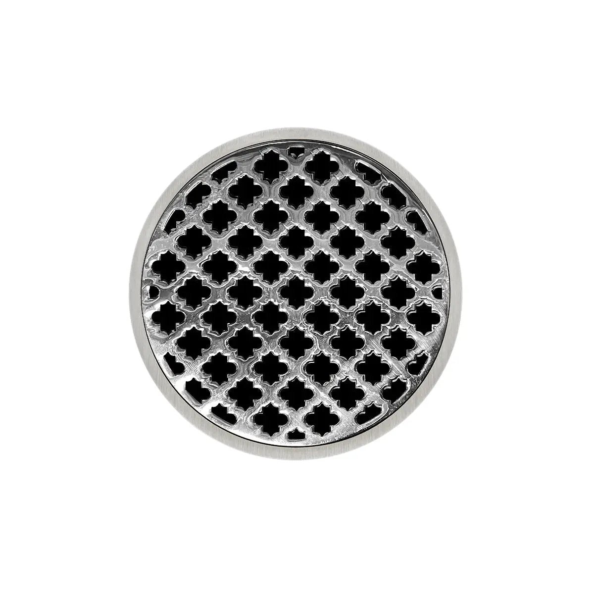 Infinity Drain 5" Round RMDB 5 Complete Kit with Moor Pattern Decorative Plate with PVC Bonded Flange Drain Body, 2", 3" and 4" Outlet by Infinity Drain