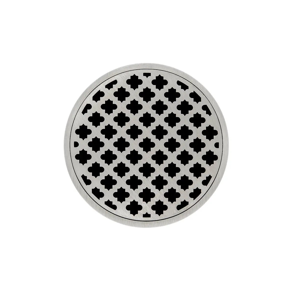 Infinity Drain 5" Round RMDB 5 Complete Kit with Moor Pattern Decorative Plate with PVC Bonded Flange Drain Body, 2", 3" and 4" Outlet by Infinity Drain