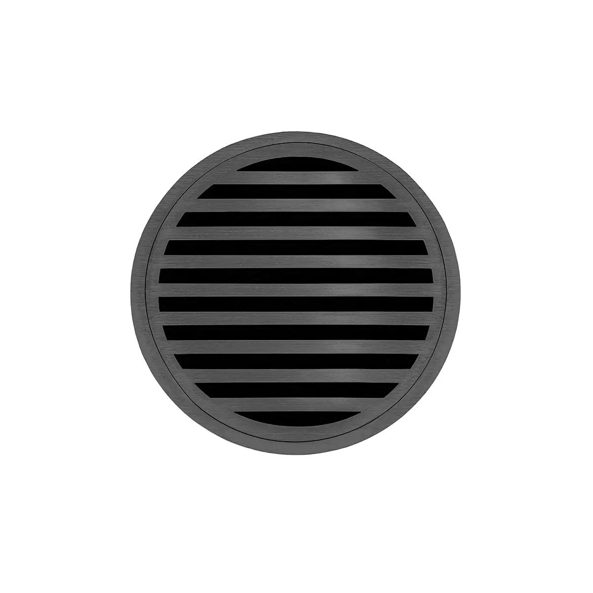 Infinity Drain 5" Round RND 5 High Flow Complete Kit with Lines Pattern Decorative Plate with Cast Iron Drain Body, 3" No-Hub Outlet by Infinity Drain