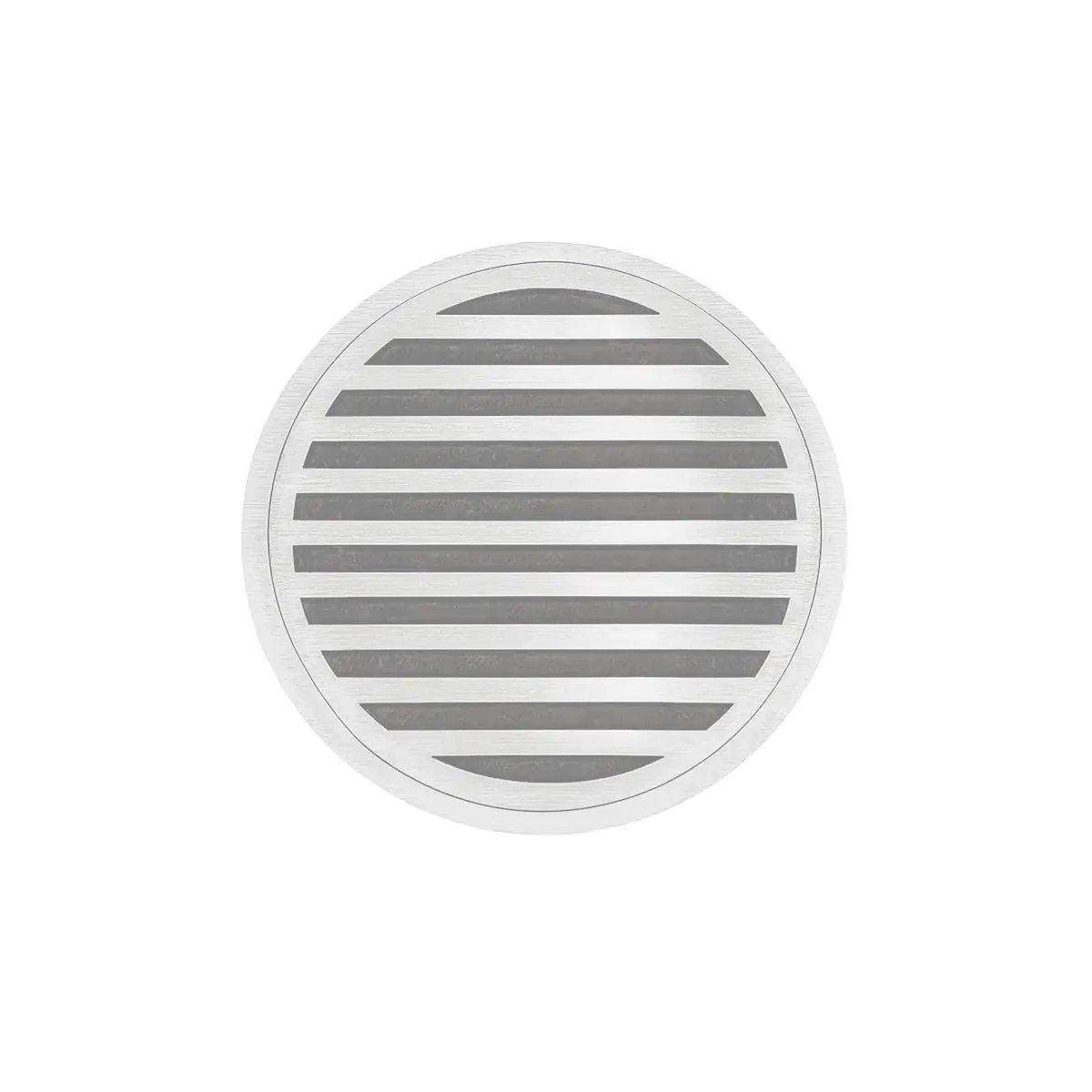 Infinity Drain 5" Round RND 5 High Flow Complete Kit with Lines Pattern Decorative Plate with Cast Iron Drain Body, 3" No-Hub Outlet by Infinity Drain