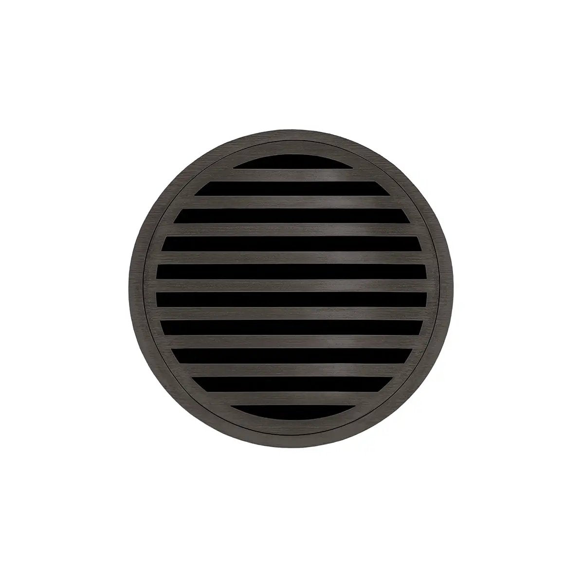 Infinity Drain 5" Round RND 5 High Flow Complete Kit with Lines Pattern Decorative Plate with Cast Iron Drain Body, 3" No-Hub Outlet by Infinity Drain