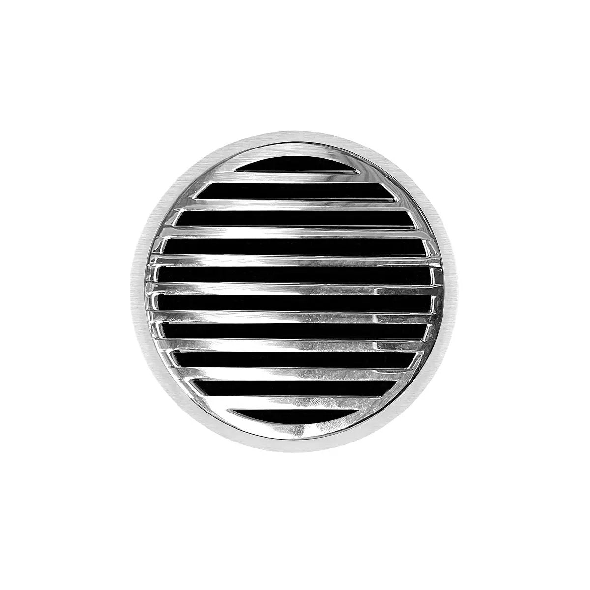 Infinity Drain 5" Round RND 5 High Flow Complete Kit with Lines Pattern Decorative Plate with Cast Iron Drain Body, 3" No-Hub Outlet by Infinity Drain