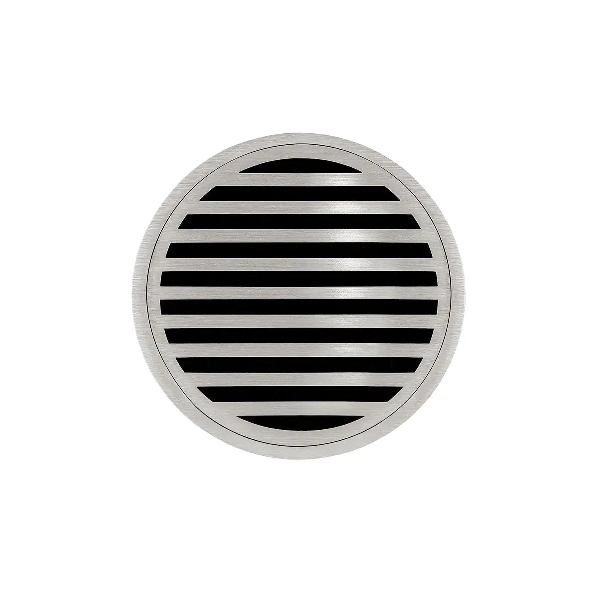 Infinity Drain 5" Round RND 5 High Flow Complete Kit with Lines Pattern Decorative Plate with Cast Iron Drain Body, 3" No-Hub Outlet by Infinity Drain