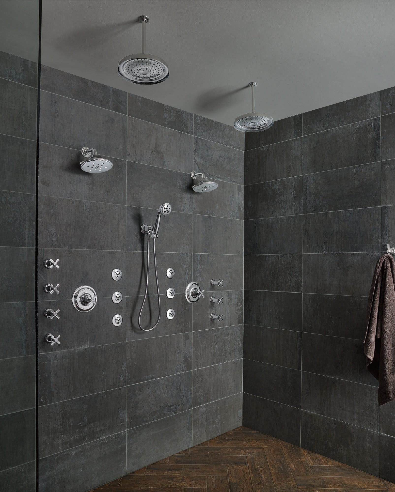 chrome shower arm & flange