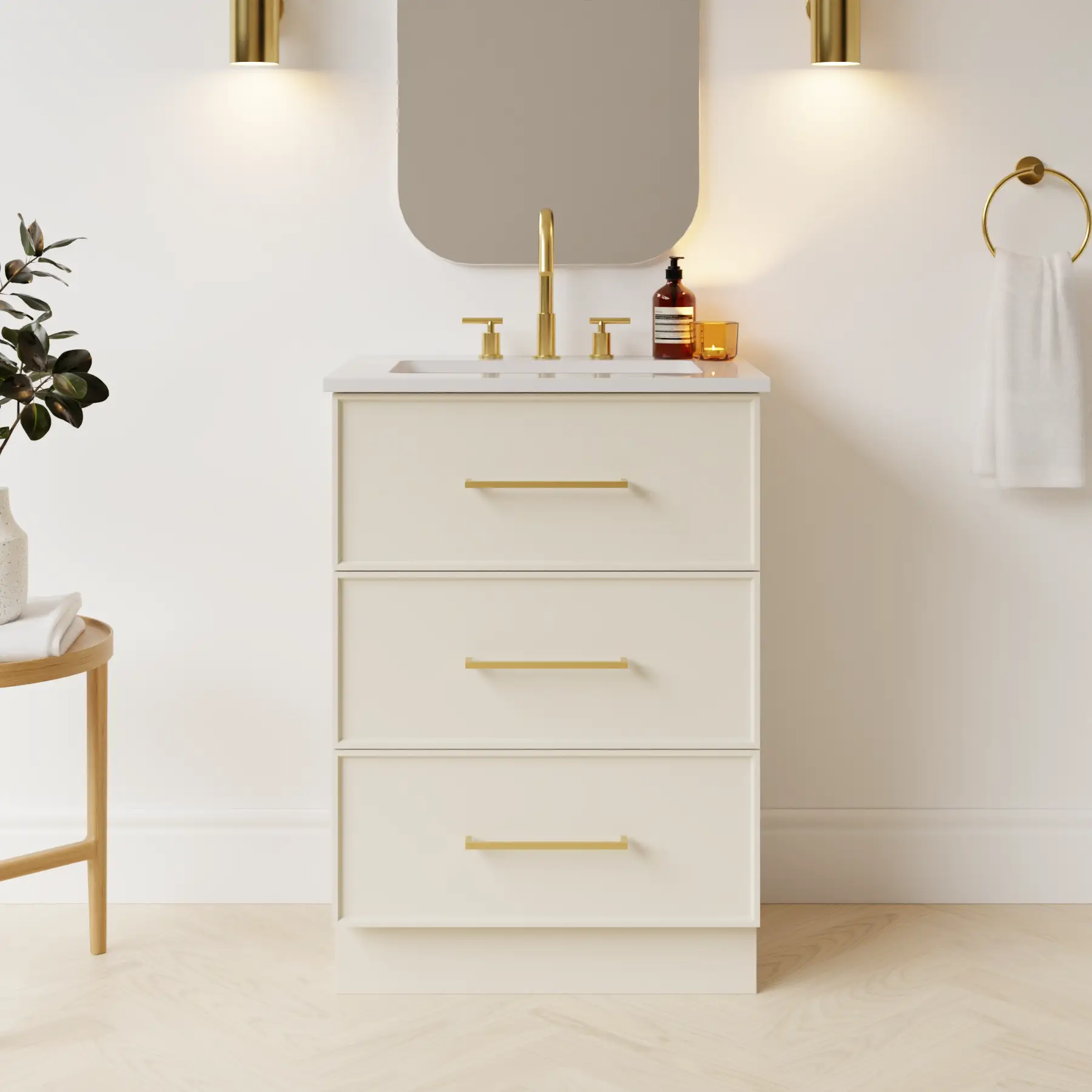 grey beige satin paint vanity