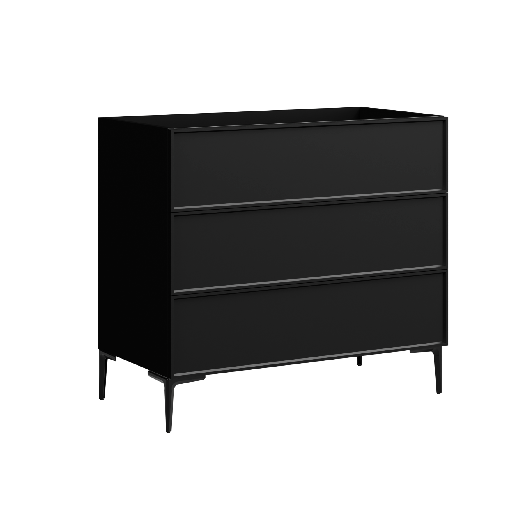 black satin paint vanity