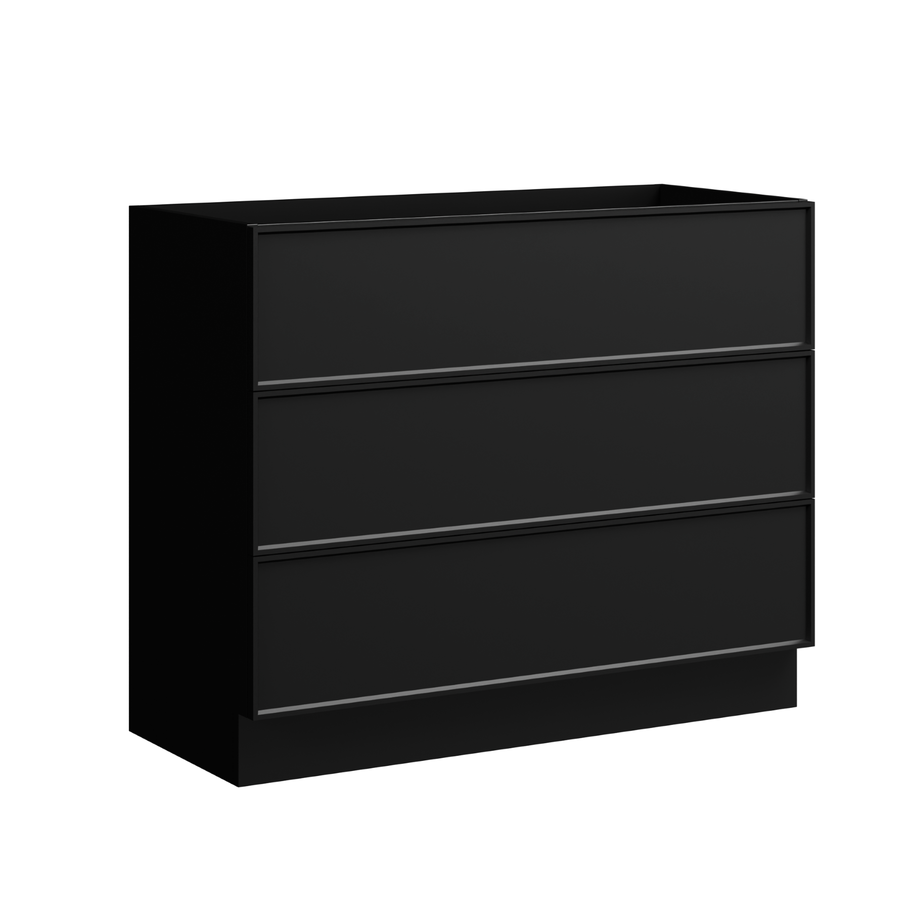 black satin paint vanity