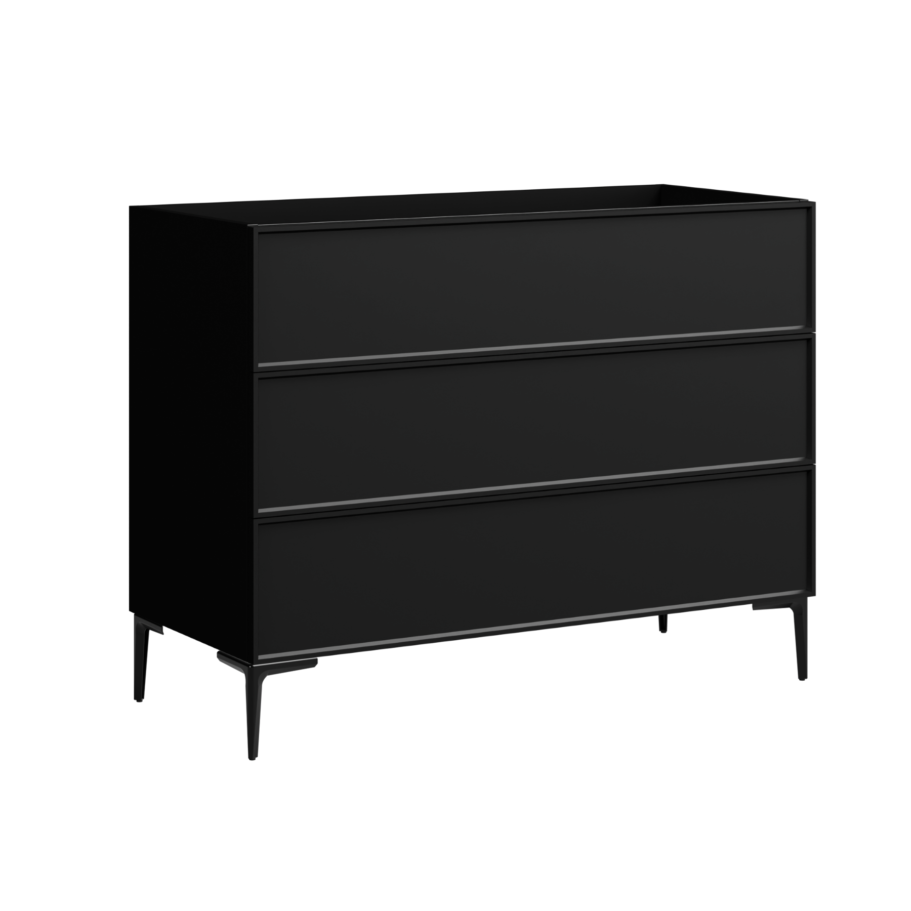 black satin paint vanity