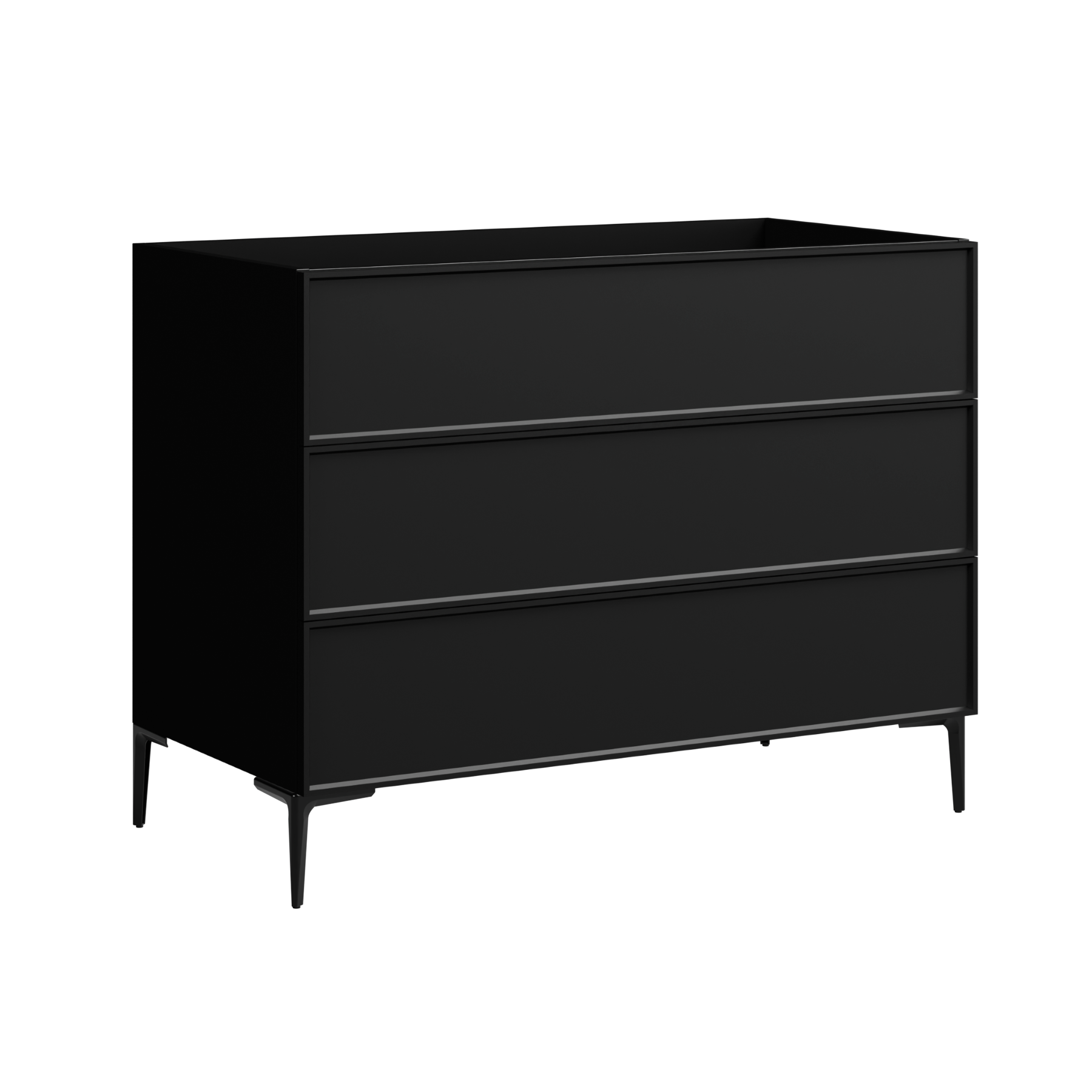 black satin paint vanity