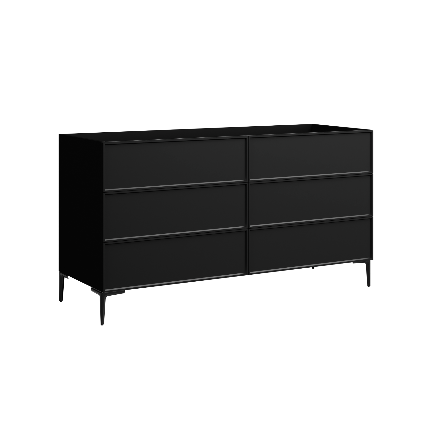 black satin paint vanity