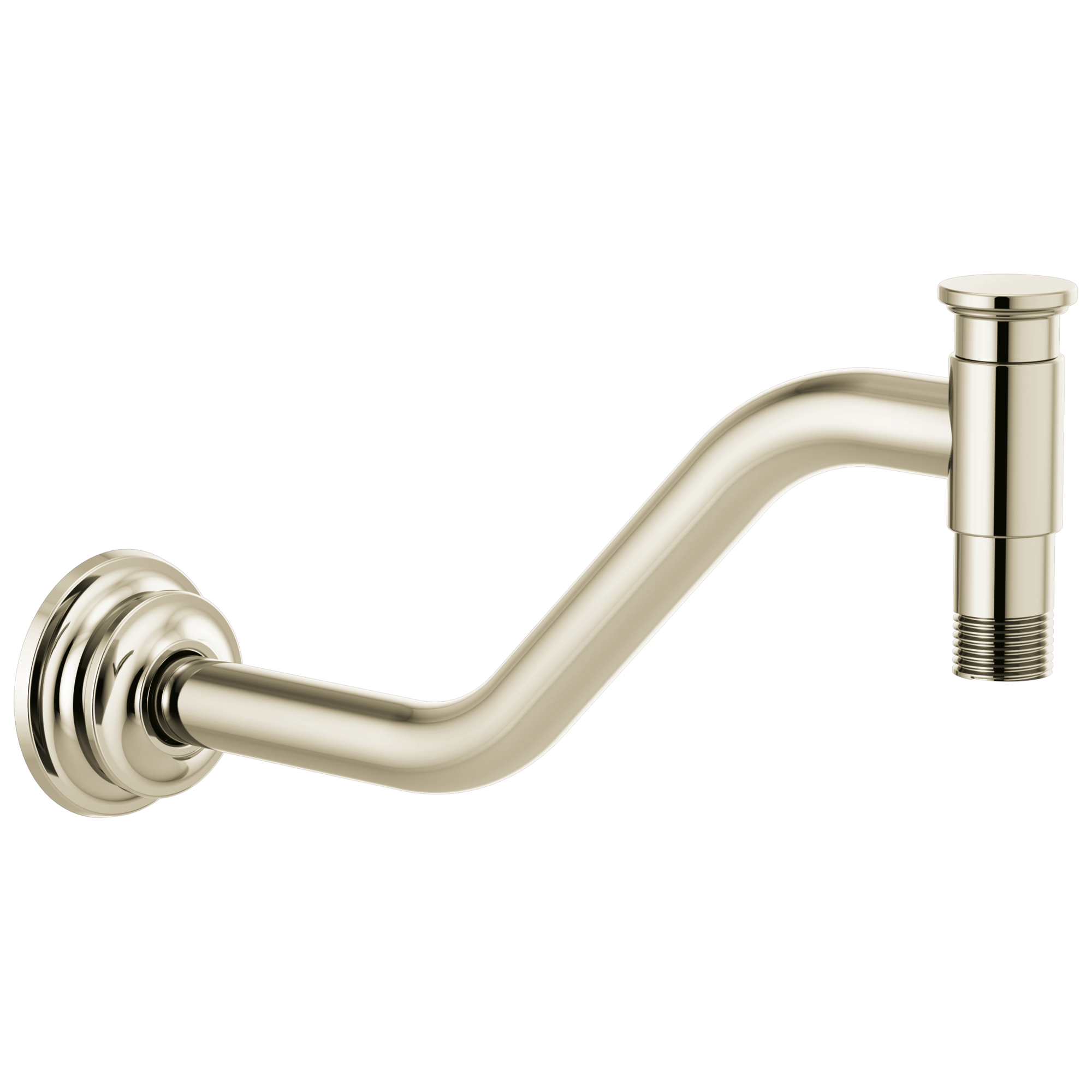 polished nickel shower arm and flange