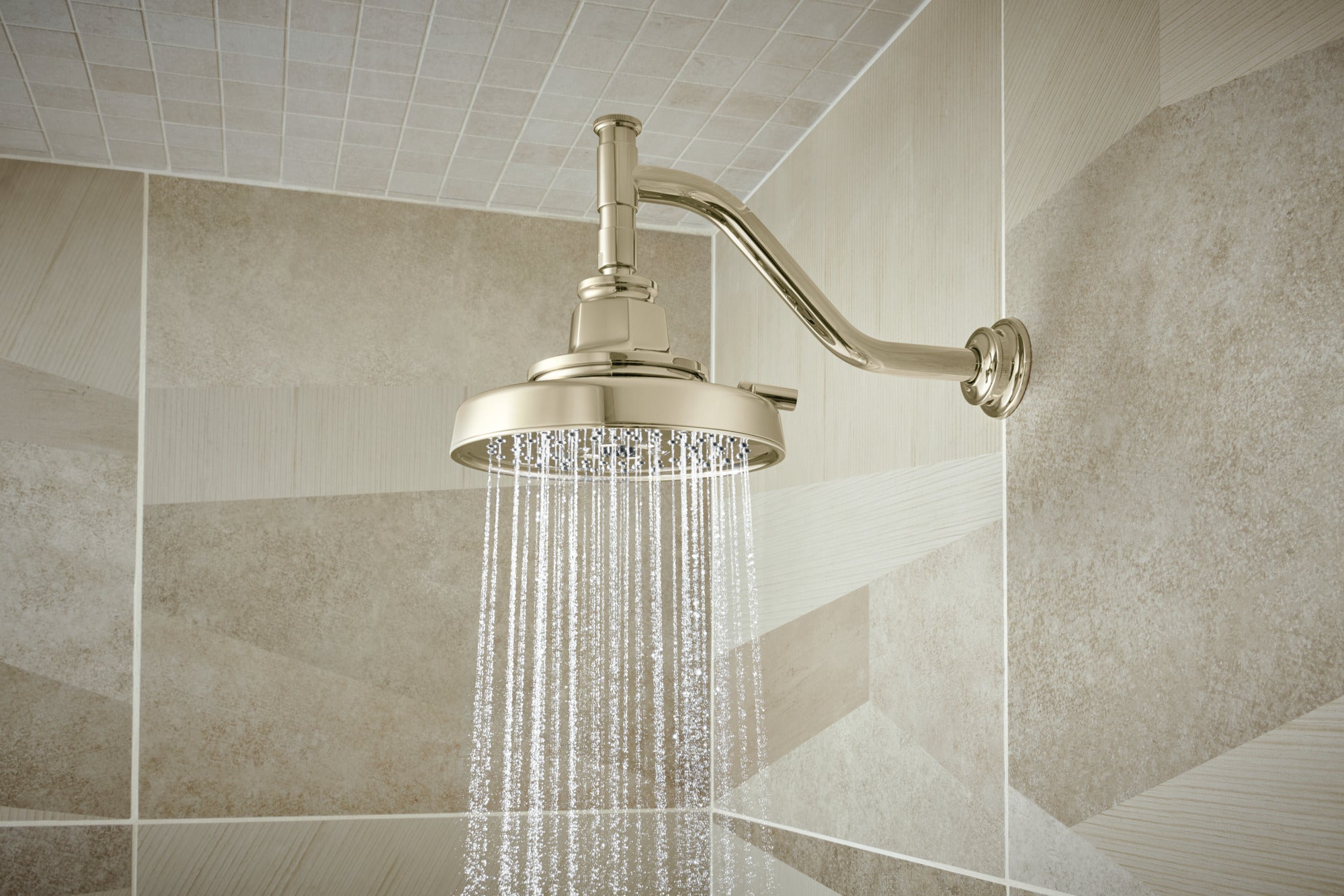 polished nickel shower arm and flange