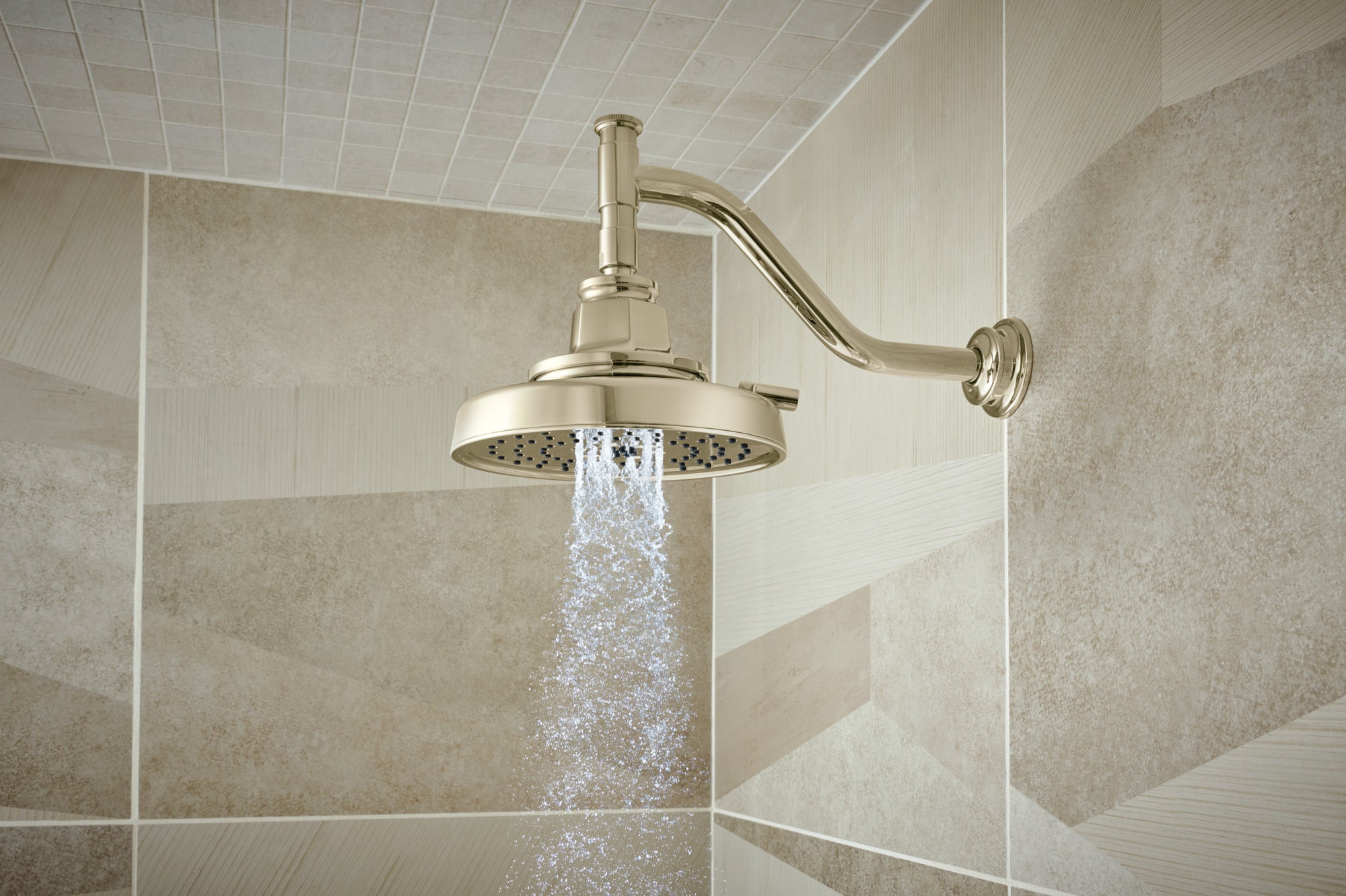 polished nickel shower head