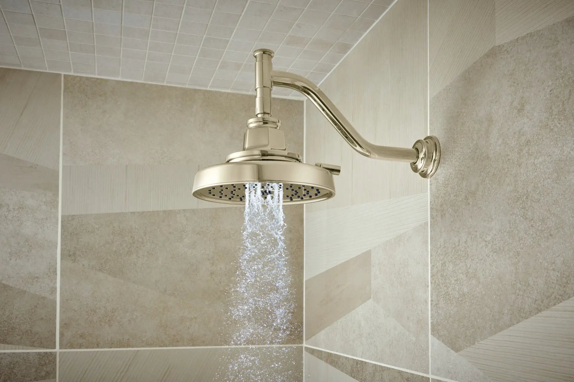 polished nickel shower arm and flange