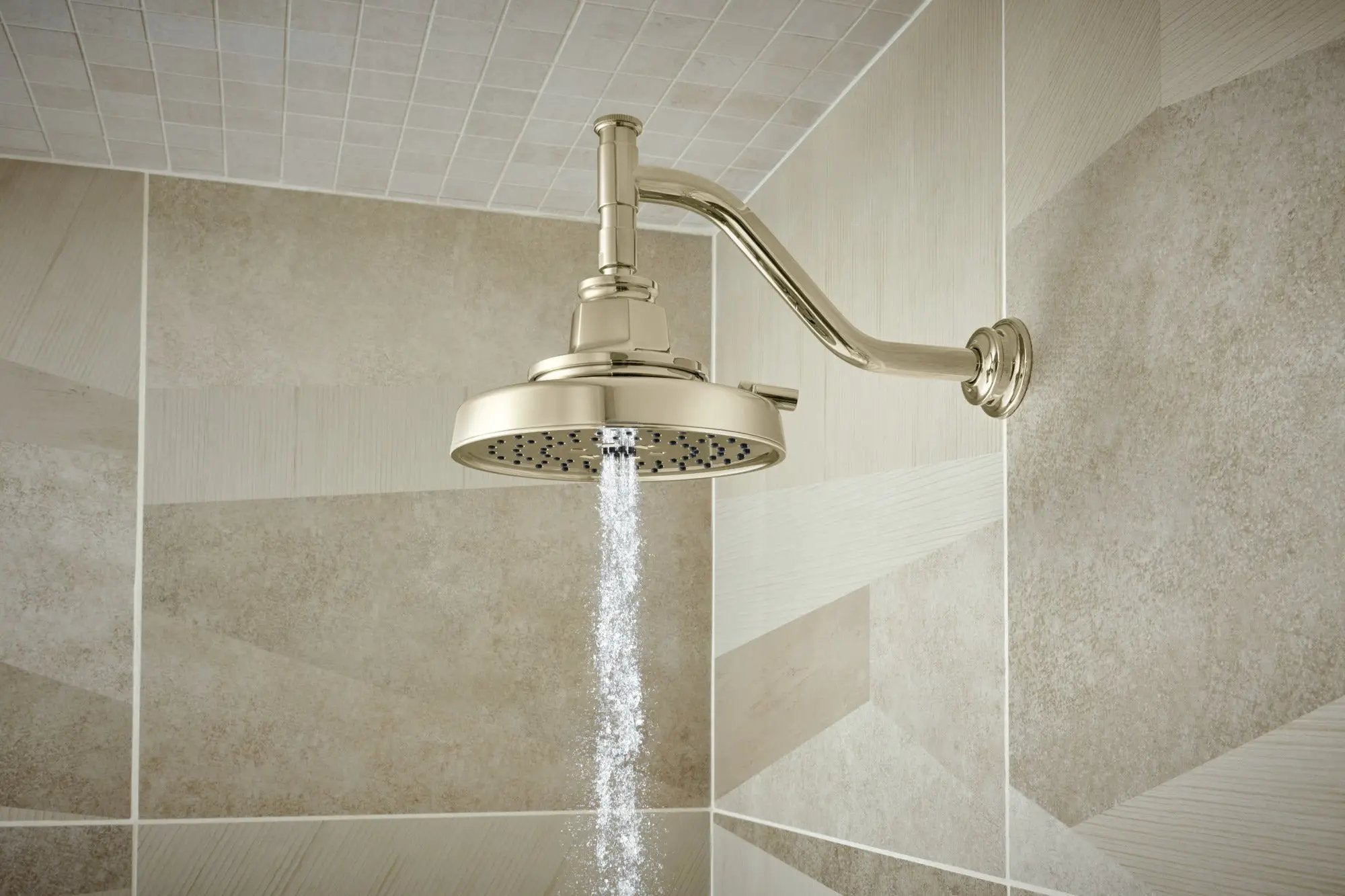 polished nickel shower arm and flange