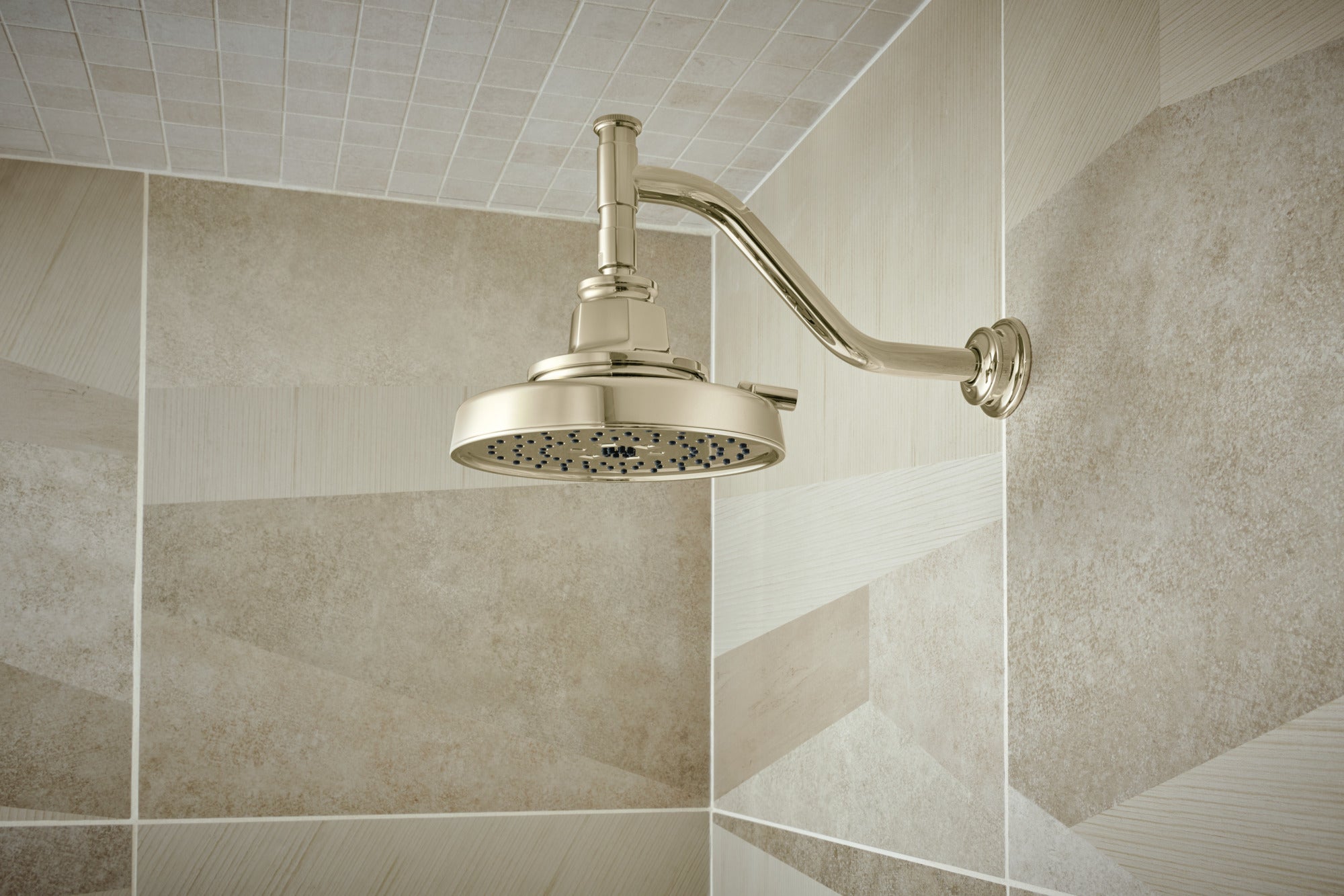 polished nickel shower arm and flange