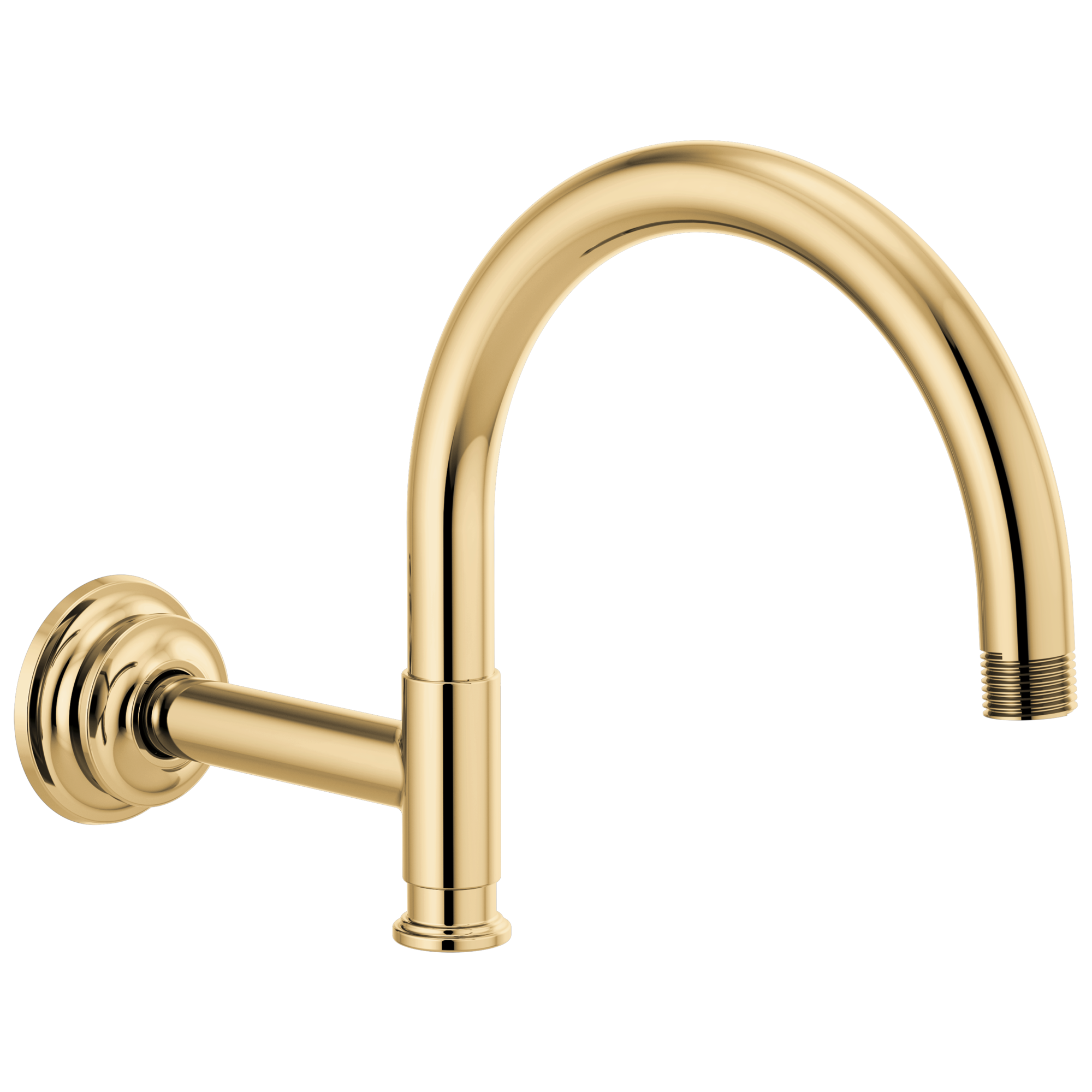 polished gold shower arm and flange