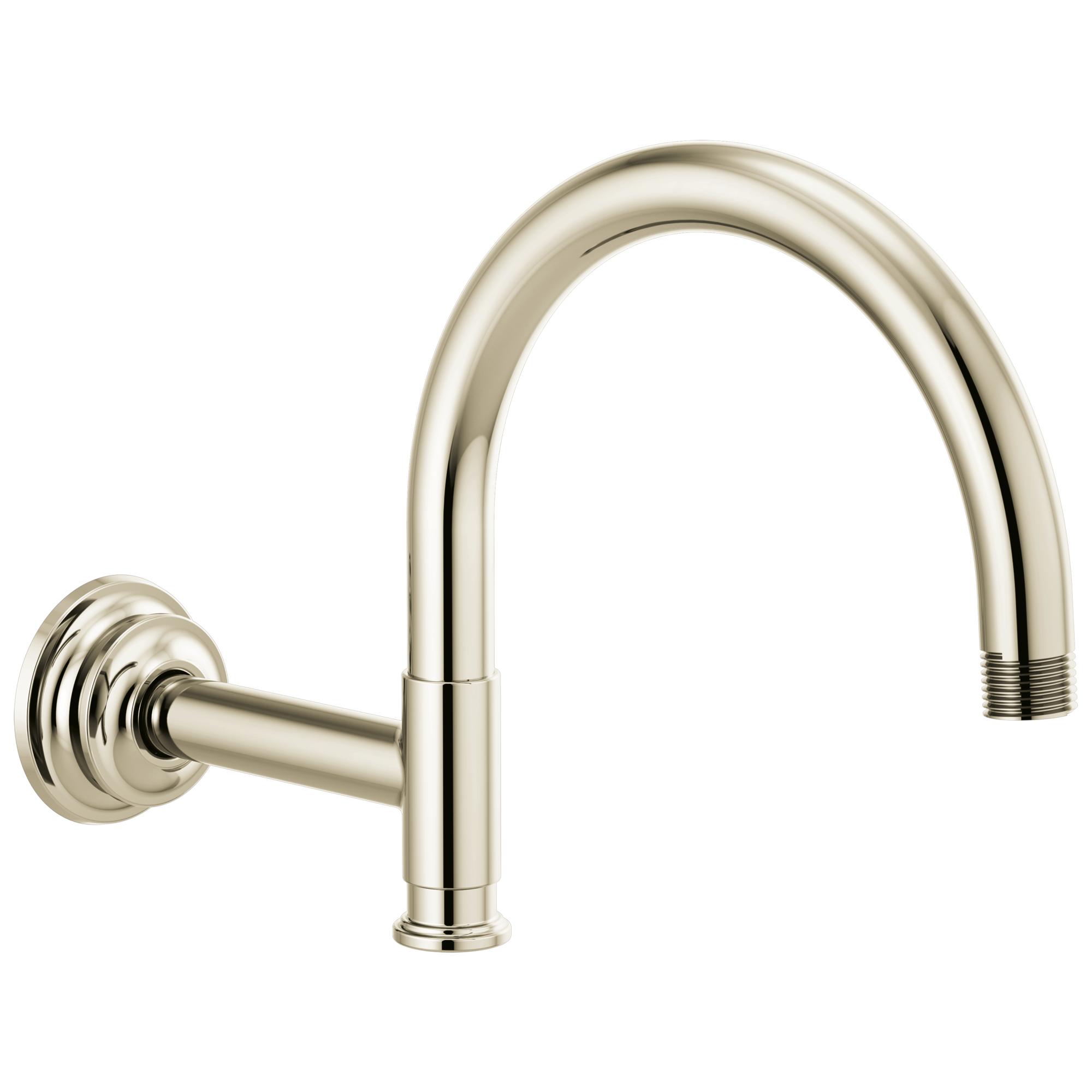 polished nickel shower arm and flange