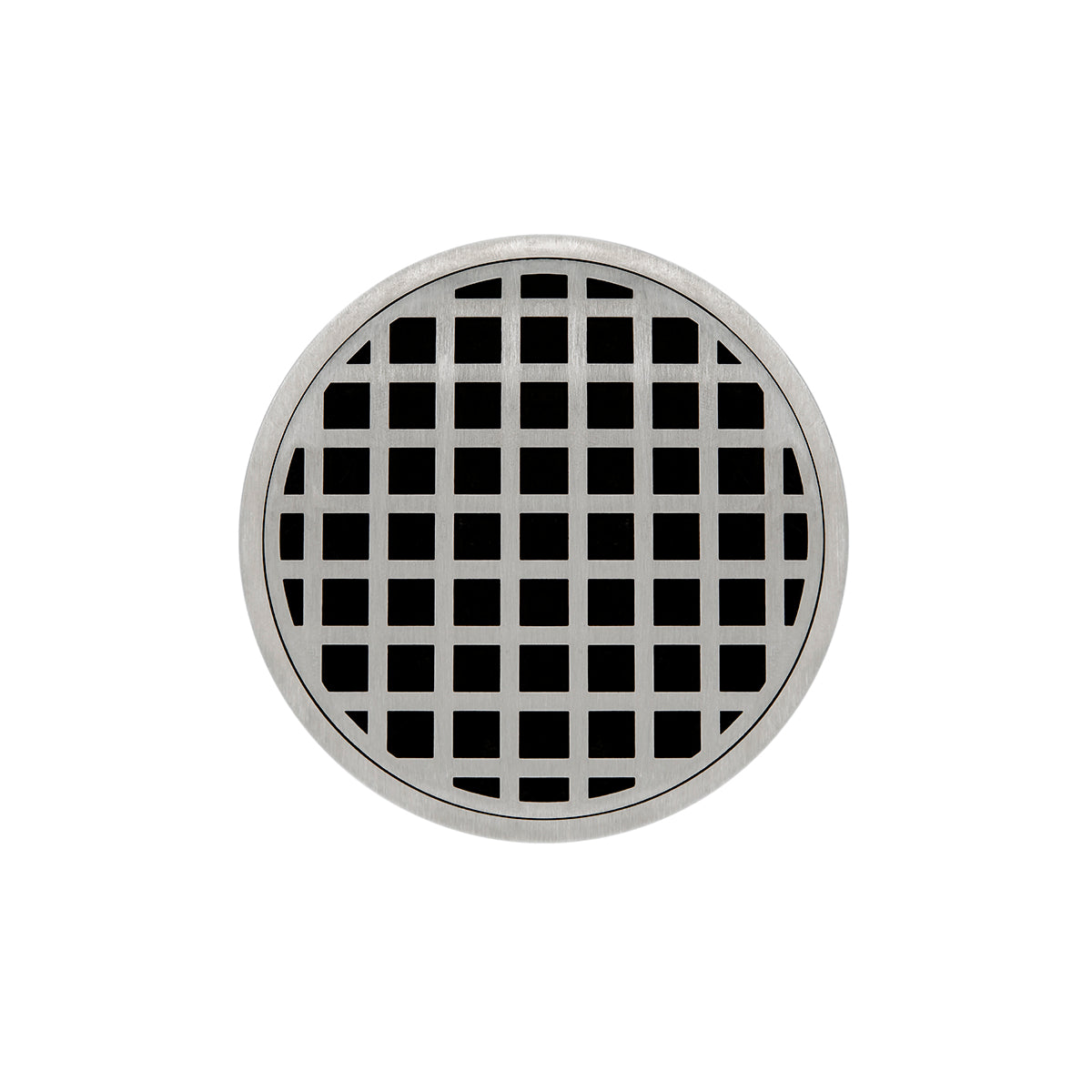 Infinity Drain 5" Round RQD 5 High Flow Complete Kit with Squares Pattern Decorative Plate with ABS Drain Body, 3" Outlet