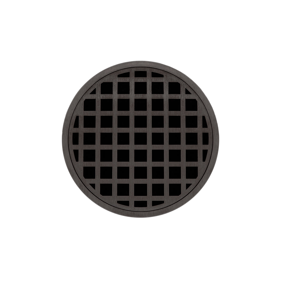 Infinity Drain 5" Round RQD 5 High Flow Complete Kit with Squares Pattern Decorative Plate with PVC Drain Body, 3" Outlet