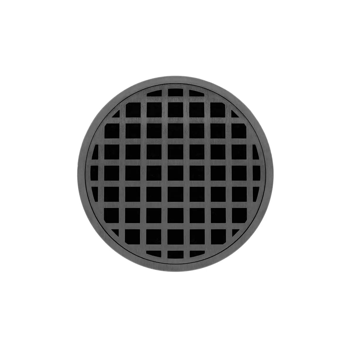 Infinity Drain 5" Round RQDB 5 Complete Kit with Squares Pattern Decorative Plate with PVC Bonded Flange Drain Body, 2", 3" and 4" Outlet by Infinity Drain