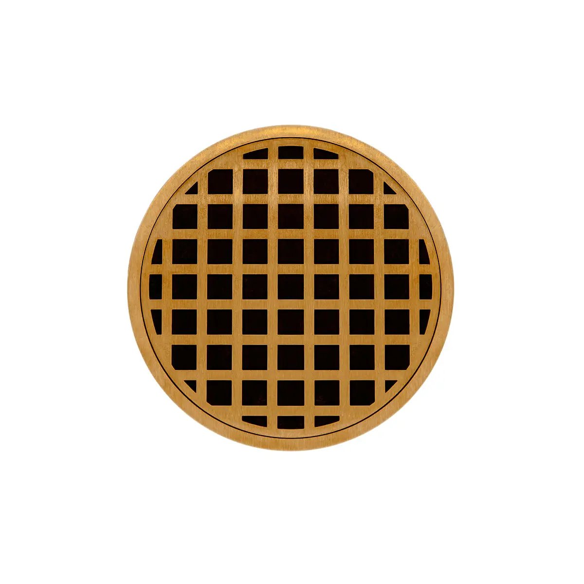 Infinity Drain 5" Round RQDB 5 Complete Kit with Squares Pattern Decorative Plate with PVC Bonded Flange Drain Body, 2", 3" and 4" Outlet by Infinity Drain