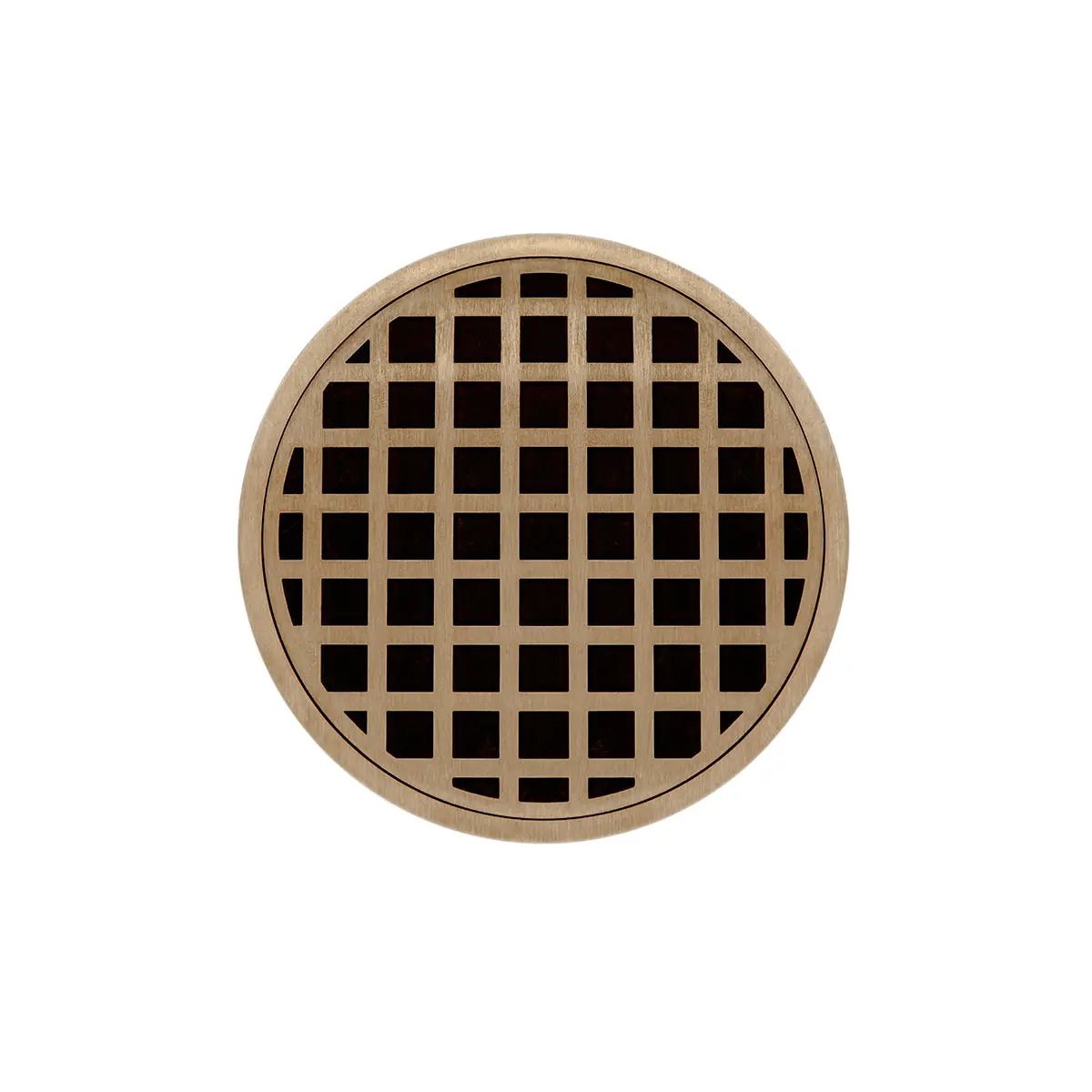 Infinity Drain 5" Round RQDB 5 Complete Kit with Squares Pattern Decorative Plate with PVC Bonded Flange Drain Body, 2", 3" and 4" Outlet by Infinity Drain