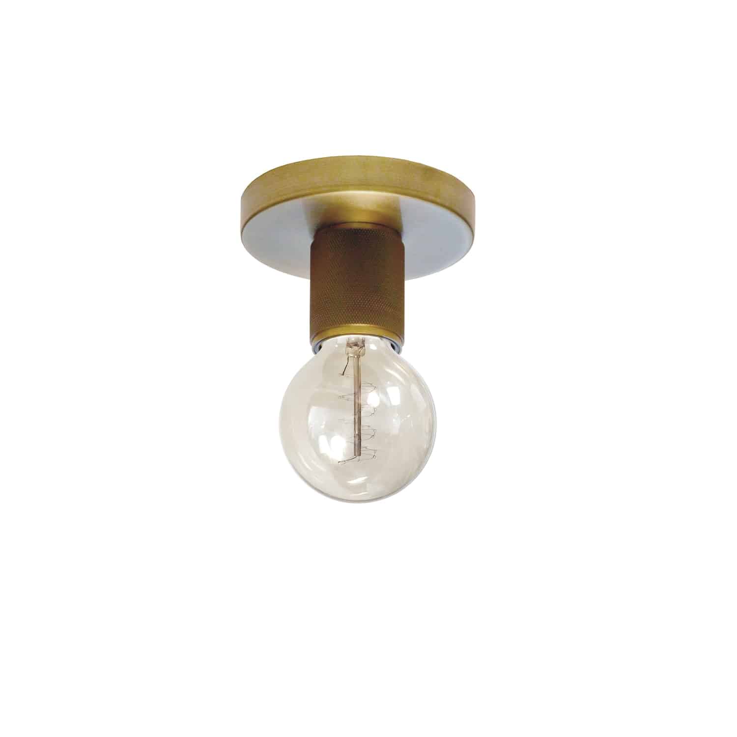 aged brass flush mount