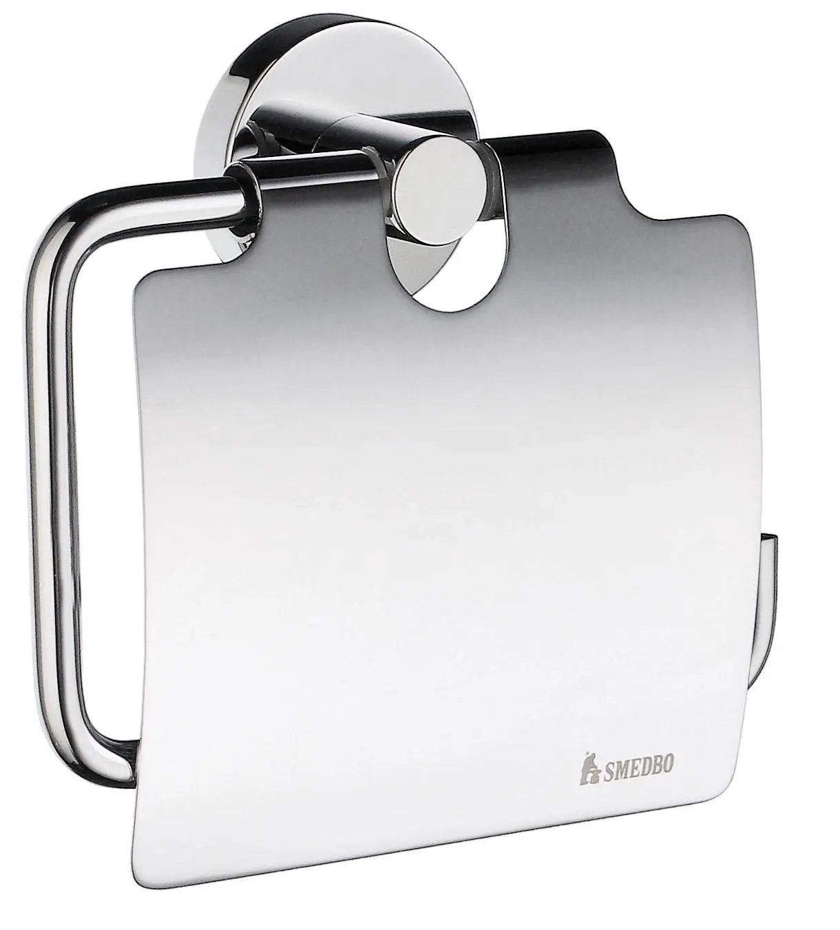 polished chrome toilet roll holder