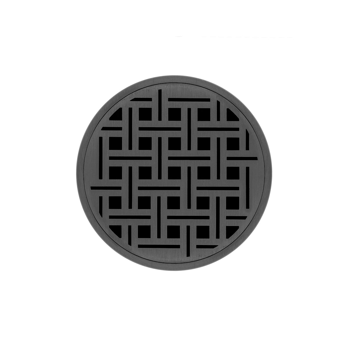 Infinity Drain 5" Round RVD 5 Complete Kit with Weave Pattern Decorative Plate with ABS Drain Body, 2" Outlet