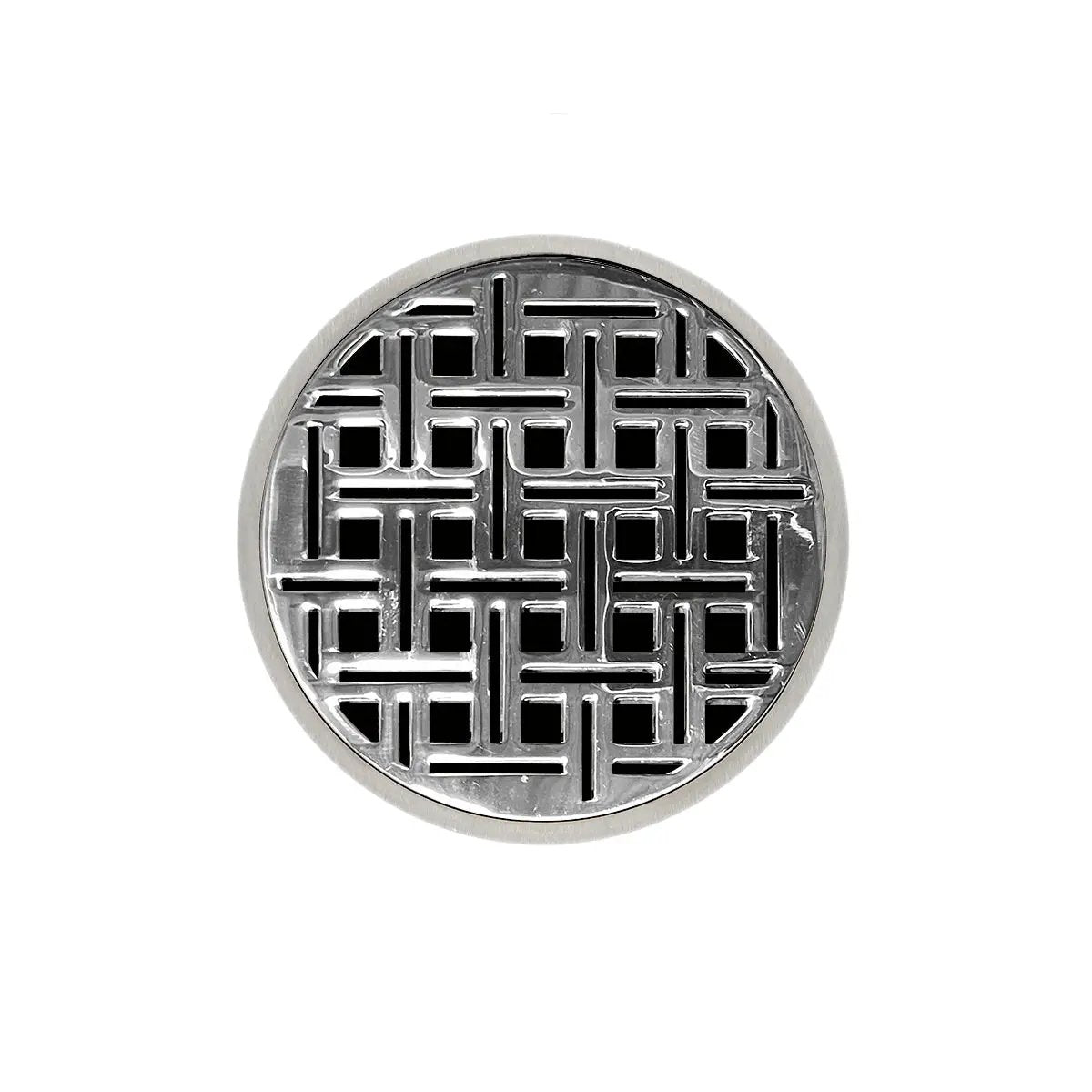 Infinity Drain 5" Round RVDB 5 Complete Kit with Weave Pattern Decorative Plate with ABS Bonded Flange Drain Body, 2", 3" and 4" Outlet by Infinity Drain