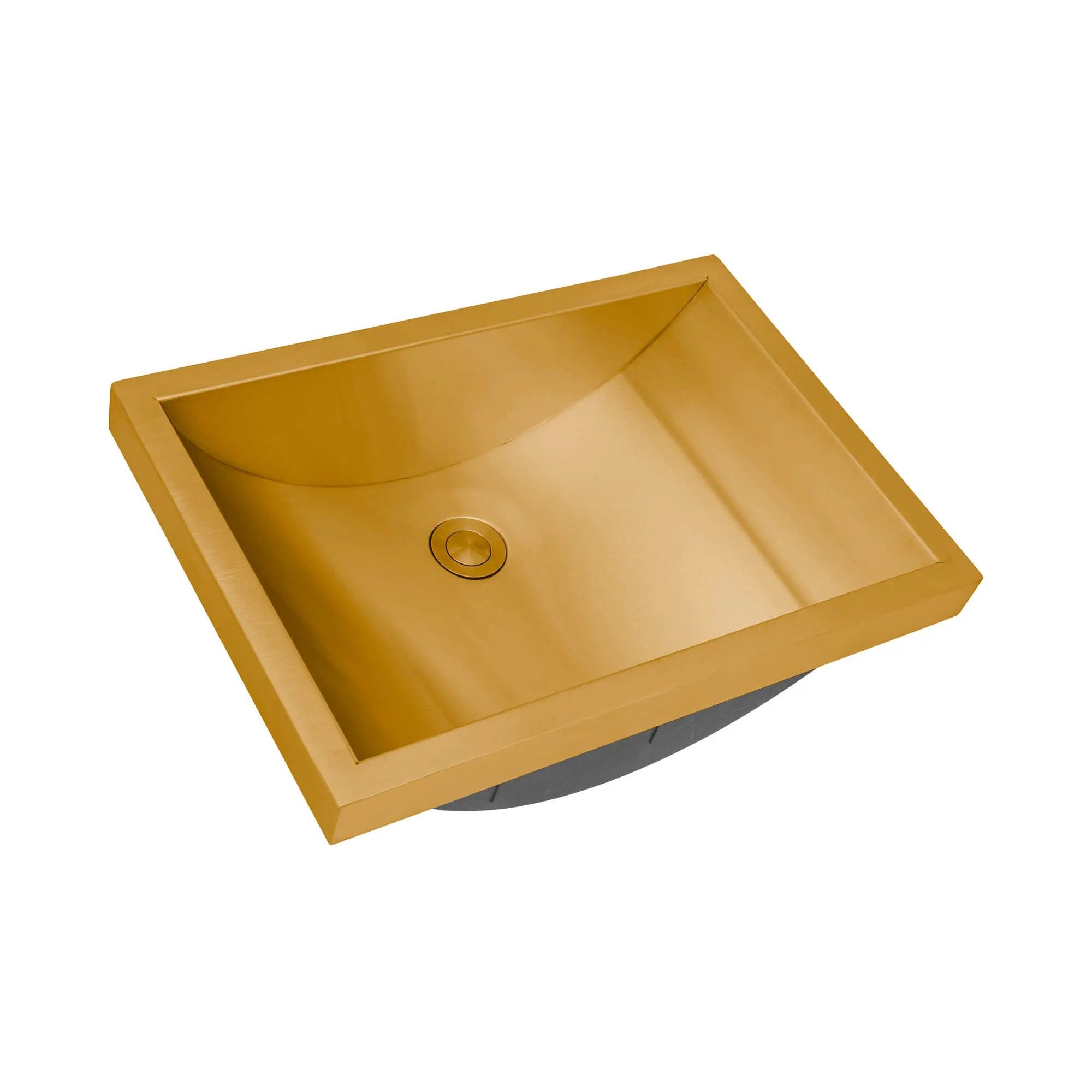 Ruvati 20 x 14 inch Semi-Recessed Drop-in Topmount Stainless Steel Rectangular Bathroom Sink by Ruvati